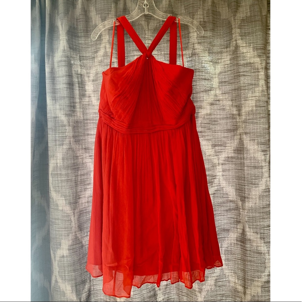 J. Crew Poppy Silk Chiffon Cross Neck Halter Dress